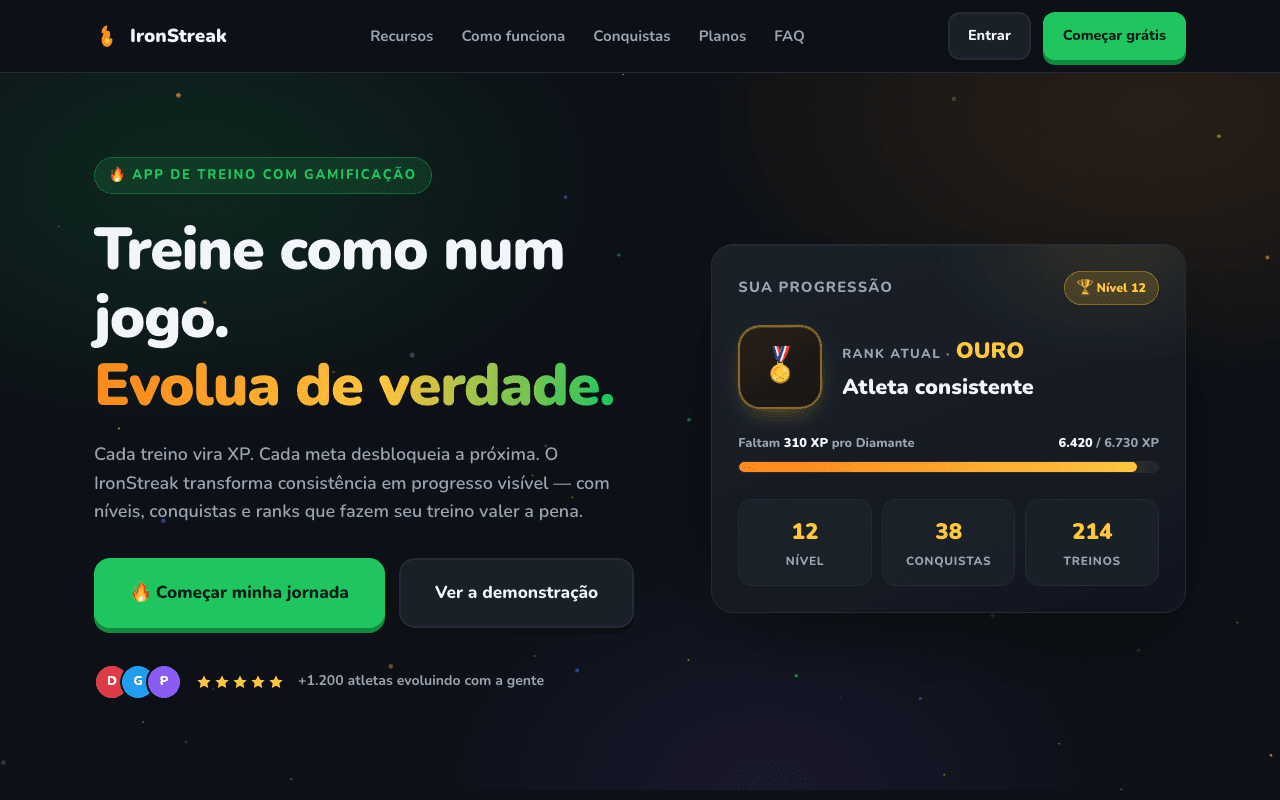 Prévia do projeto IronStreak
